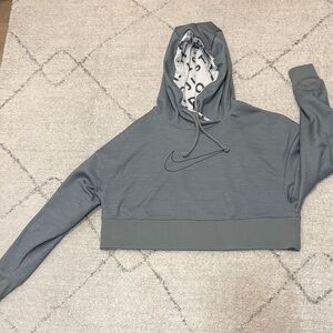 Nike Women's Gray Cropped Hoodie